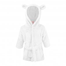 FBR52-W-2-3: White Dressing Gown w/Ears (2-3 Years)